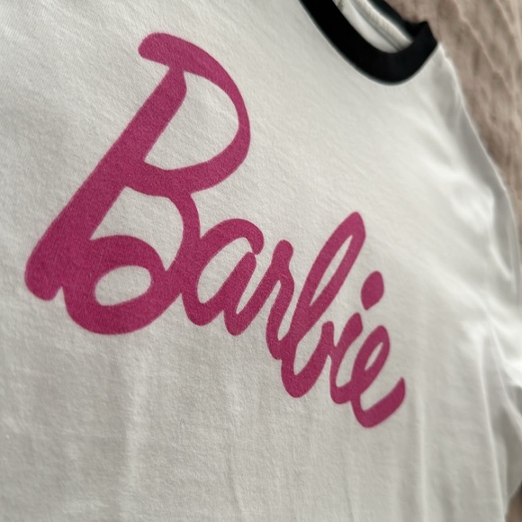 BARBIE T-SHIRT with neck and sleeve black cuff - Picture 3 of 3